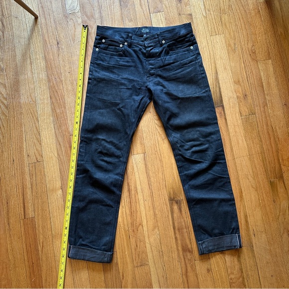 A.P.C. Petite Standard Raw Selvedge Denim in Charcoal Gray - Picture 11 of 13